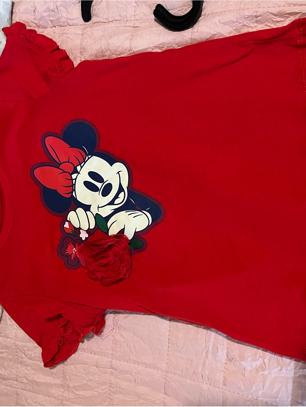 Disney Red Minnie Mouse Floral Graphic Tee